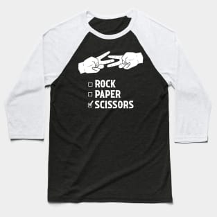 Rock Paper Scissors Funny Game Baseball T-Shirt